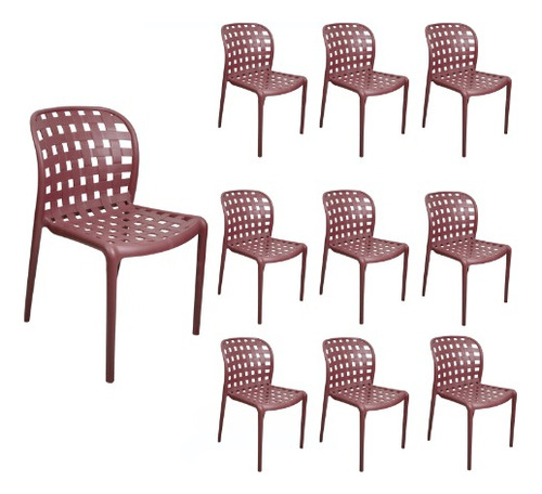 Set 10 Sillas Moderna Minimalista Isa Exterior Jardin Estructura De La Silla Vino Asiento Vino