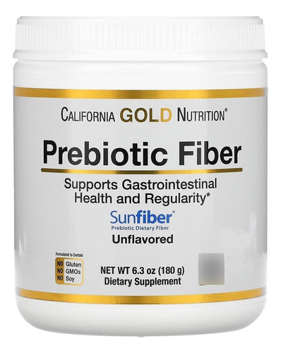 California Gold Nutrition Fibra Prebiótica 180 Gramos Sabor Sin Sabor