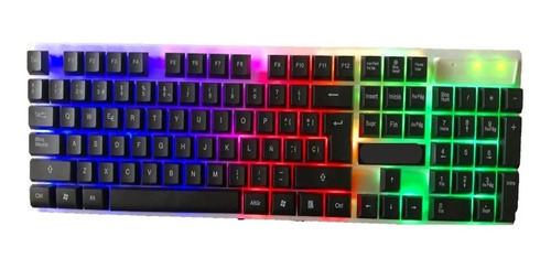 Combo Teclado Y Mouse Luces Retroiluminado Seisa Trae Ñ