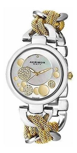 Ak895rg Señora Diamond Rose-tone Akribos Xxiv De La Mujer Di