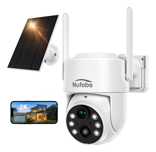 Nufebs Camara De Seguridad 2k/4mp Inalambrica Al Aire Libr