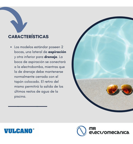 Imagen 5 de 10 de Toma Fondo Marca Vulcano / Para Piscinas De Hormigón 125000