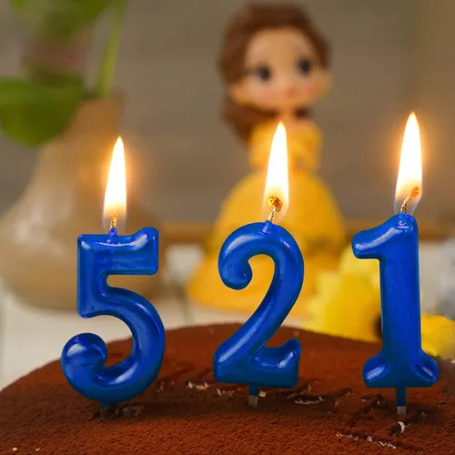 Velas Azules De Cumpleaños, 4 Velas, Tarta De 4 Años, Bady R