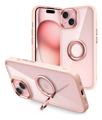 Lontect Funda Para  Phone 15 Con Soporte De Anillo, A Prueb