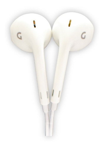 Auricular Con Microfono Con Cable Plug Fino Jack 3.5 Color Blanco Color Global Electronics Auri-epinearmic-2w