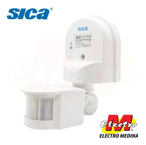 Sensor Movimiento Pared 180º 1200w Sica Electro Medina