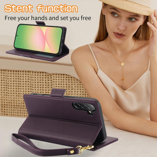 Funda De Piel Con Tapa Tipo Cartera Para Samsung Galaxy A56 A36 A26 A16 A06