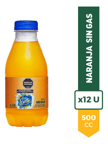 Agua Saborizada Levite 500ml Naranja Sin Gas Pack X12