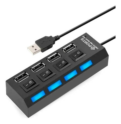 Hub Usb Multiplicador 4 Puertos Usb De Pc Notebook Adaptador