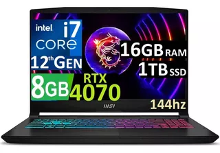 Msi Katana 15 144hz Ci7-12va 16gb Ddr5, 1tb Ssd Rtx4070 8gb