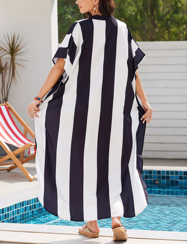 Kimono Largo Bohemio Traje De Algodón Para Mujer De Playa