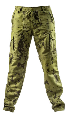 Calça Pesca Vira Bermuda Com Zíper Na Perna 8 Bolsos Camo 02