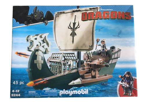 Playmobil 9244 Navio De Caça De Drago - Dragons - Geobra