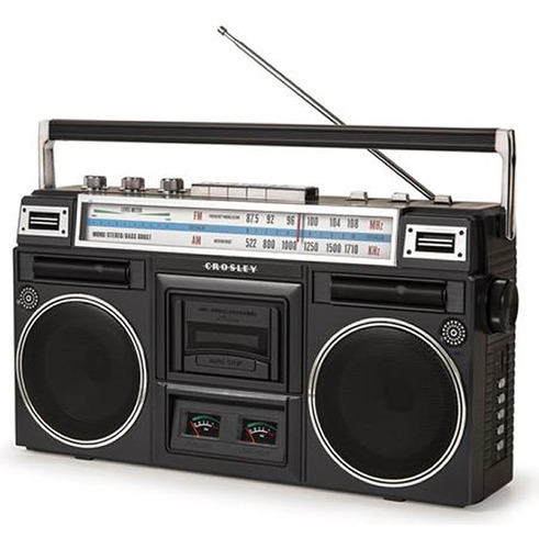 Radio Casettera Crosley Retro Ct201a-bk Retro Boom Color Negro