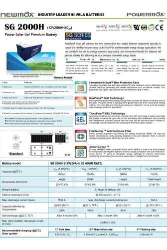 Batería 200ah 12v Gel Sellada Ciclo Profundo Newmax Ps Korea
