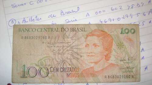 Billete De Brasil 100 Cruzados Nuevos Serie 5.5