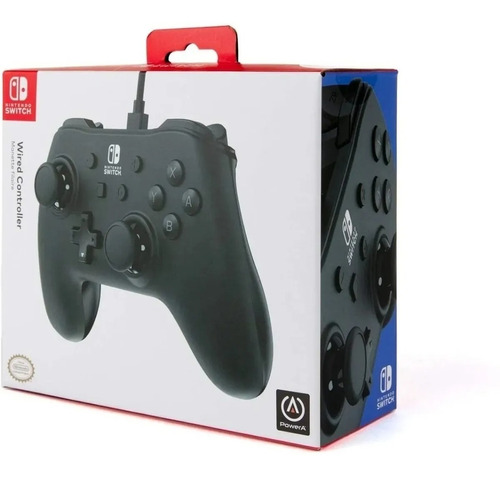 Control Pro Powera Alambrico Nintendo Switch Negro Nuevo