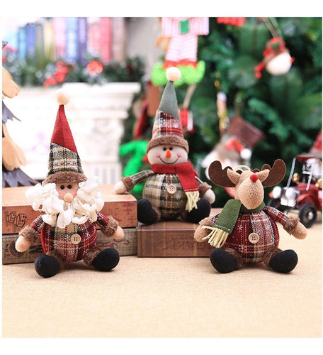 L Muñeca De Peluche De Pie O Sentada Con Adornos Navideños,