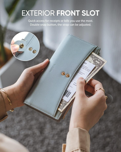 Ultra Slim Thin Cuero Billeteras Mujeres Bifold ...