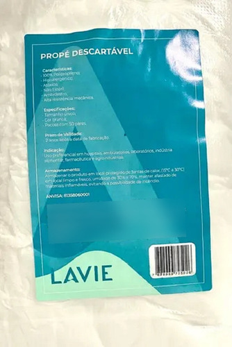 Imagem 3 de 3 de Propé Sapatilha Descartável 50 Pares Com Elástico Lavie