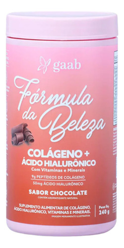 Gaab Colagénio + Ácido Hialurónico Chocolate 240g Unidade