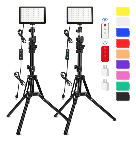 2 Pack 70 Led Video Con 61.42 Filtros De Trípode, Obeamiu 56