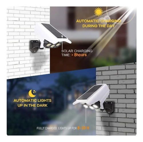 Reflector Camara Seguridad Lampara Solar Sensor Movimiento