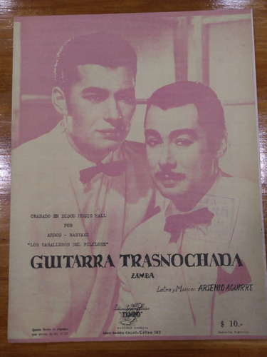 Guitarra Trasnochada Aguirre Zamba Partitura