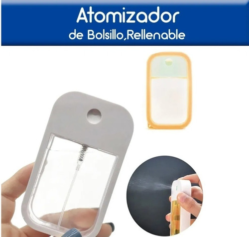 Dispensador Atomizador Alcohol Portable Bolsillo Rellenable 