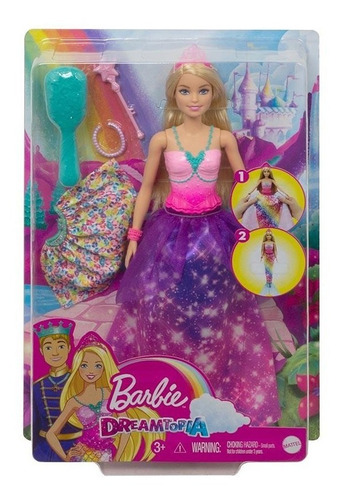 Barbie Dreamtopia 2 En 1 Con Transformación Sirena