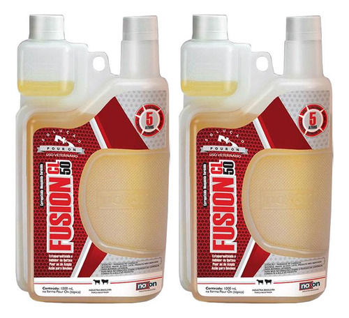 2 Uni Fusion Pour On 1 Litro - Carrapaticida E Bernicida