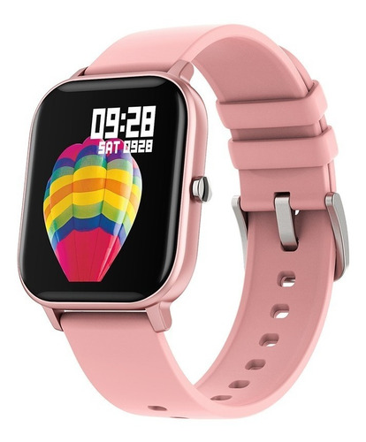 Imagen 1 de 4 de Smartwatch Colmi P8 1.4" caja de  aleación  rose pink, malla  rose pink de  silicona