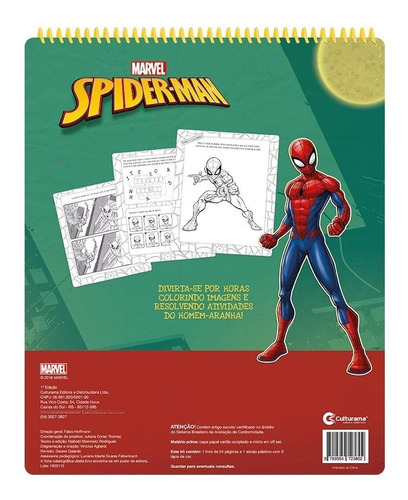 Meu Bloco de Brincar Homem Aranha Com Lapis Grande de Editora Culturama Capa Dura Em Português 2018