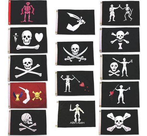Aes 3x5 Paquete Histórico De Capitanes Piratas Jolly Roger B