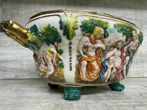Centro De Mesa Capo Di Monti Porcelana Vidriada 1930 (Usado)