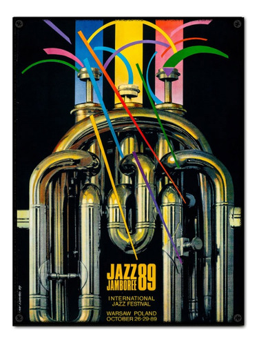 #760 - Cuadro Vintage / Jazz Música Saxo Trompeta No Chapa