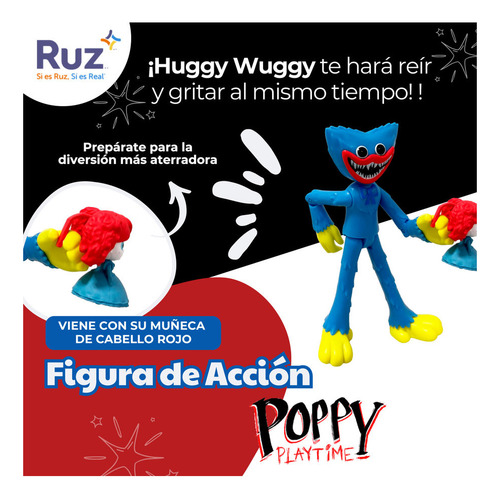 Figura Articulada Ruz Poppy Playtime (huggy Wuggy 13 Cm)