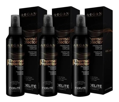 Protector Termico Mythical Argan Fidelite X 120 Ml Kit X 3