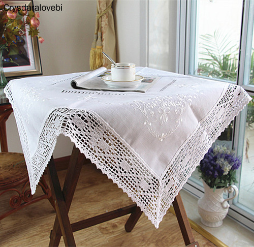 Toalha De Mesa De Jantar De Renda, Mesa Bordada Com Fios Des