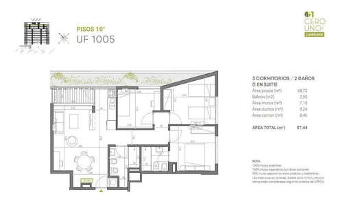Apartamento De 3 Dormitorios En Venta E Aguada