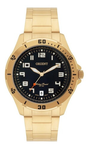 Relógio Orient Masculino Dourado - Mgss1105a P2kx Cor do fundo Preto