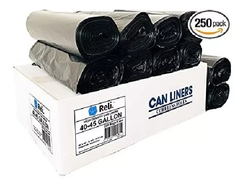 Bolsa Basura Negra Can Liners 40x48 12mic C/250