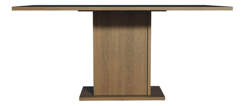 Mesa De Comedor Rectangular 6 Puestos Marrón Negro