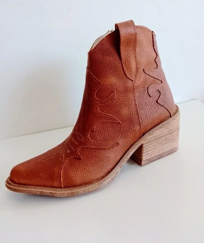 Botas Texanas De Cuero Invierno Taco Tejanas Moda Mujer 