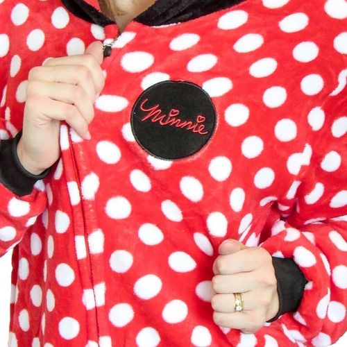 Pijama Macacão Pelúcia Kigurumi Minnie Mouse Disney Original