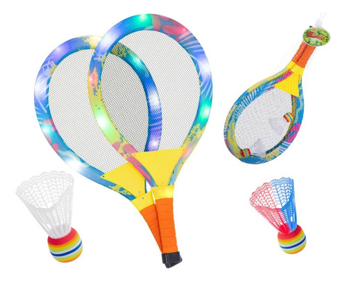 Raqueta Recreativa Badminton Con Gallo Color Multicolores Con Luces / 1986650