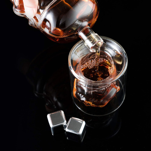 Set Decantador De Whisky Transparent Creative Con 2 Vasos...