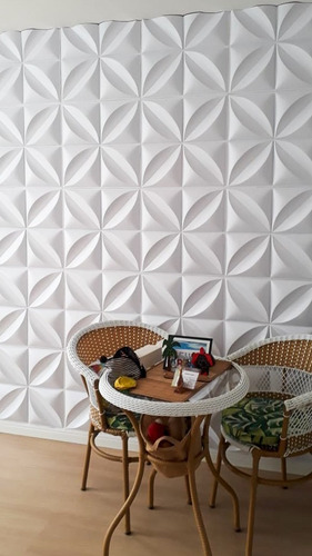 Imagem 6 de 10 de Kit5m² Revestimento De Parede 3d Pvc 20 Placas Pétalas 50x50