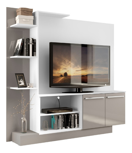 Estante Rack Tv Verona Blanco Fumé - Be Design 