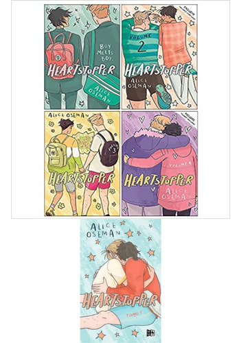 Heartstopper Pack X 5 Libros 1,2,3,4 Y 5 Alice Oseman, V Y R